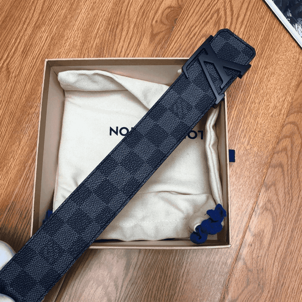 Louis Vuitton, Accessories, 4 Cm Louis Vuitton Lv Initiales Gray Leather  Belts Size 9538
