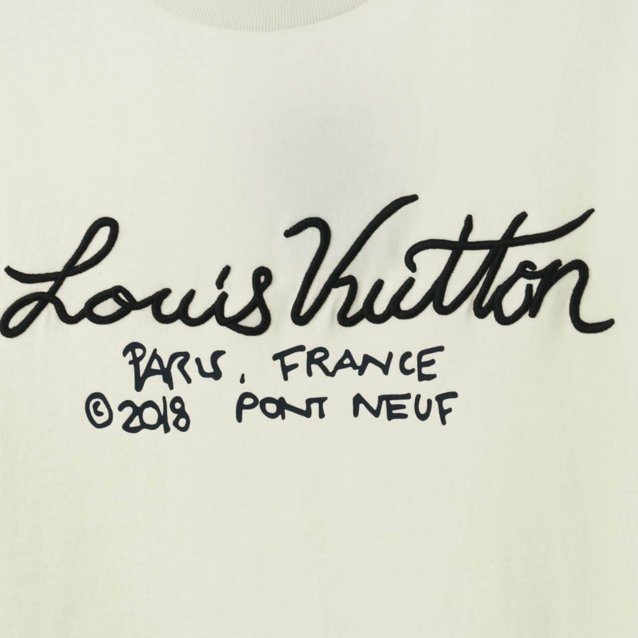 Buy Replica Louis Vuitton Embossed LV T-Shirt In White - Buy