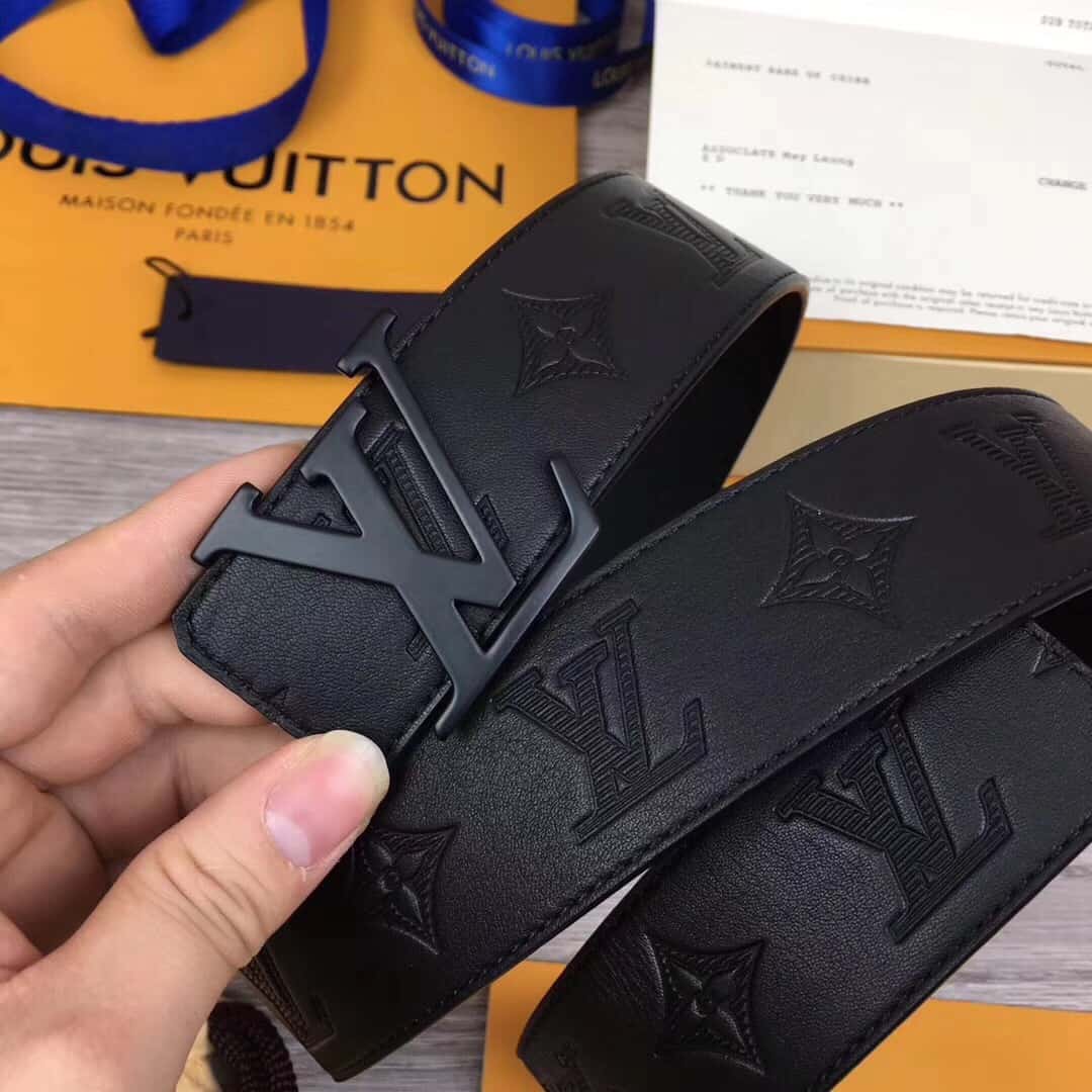 Louis Vuitton LV Shape Reversible Belt Monogram 40MM Prism/Black in  PVC/Calf Leather with Matte Black