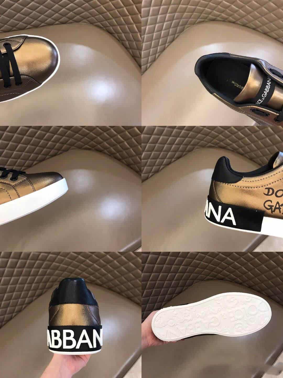 DOLCE AND GABBANA LOGO PRINT POSITANO LEATHER SNEAKERS - DG95 -  /ORG/IS - Trusted Replica Products - ReplicaGods