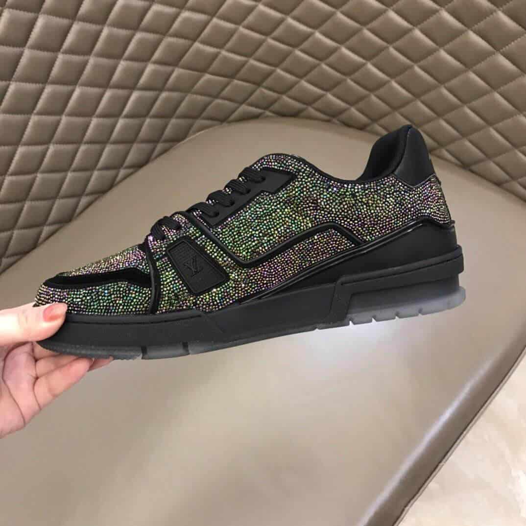 LOUIS VUITTON GLITTER SNEAEKERS BLACK TRAINER - LV223 - REPGOD.ORG/IS -  Trusted Replica Products - ReplicaGods - REPGODS.ORG