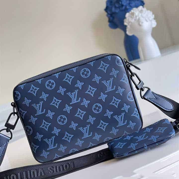 Louis Vuitton LV Duo messenger shadow blue Leather ref.275605