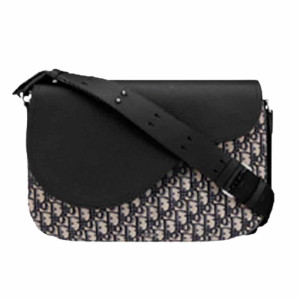 BEIGE AND BLACK DIOR OBLIQUE JACQUARD AND BLACK GRAINED CALFSKIN
