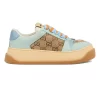 GUCCI SCREENER TRAINER SNEAKERS CAMEL AND EBONY GG CANVAS – GC169
