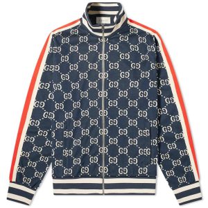 Gucci Navy Cotton Jacquard Gg Jacket - GJ001