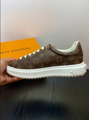 LOUIS VUITTON X YAYOI KUSAMA TIME OUT SNEAKERS IN BROWN