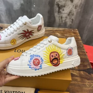 LOUIS VUITTON X YAYOI KUSAMA TIME OUT SNEAKERS IN WHITE