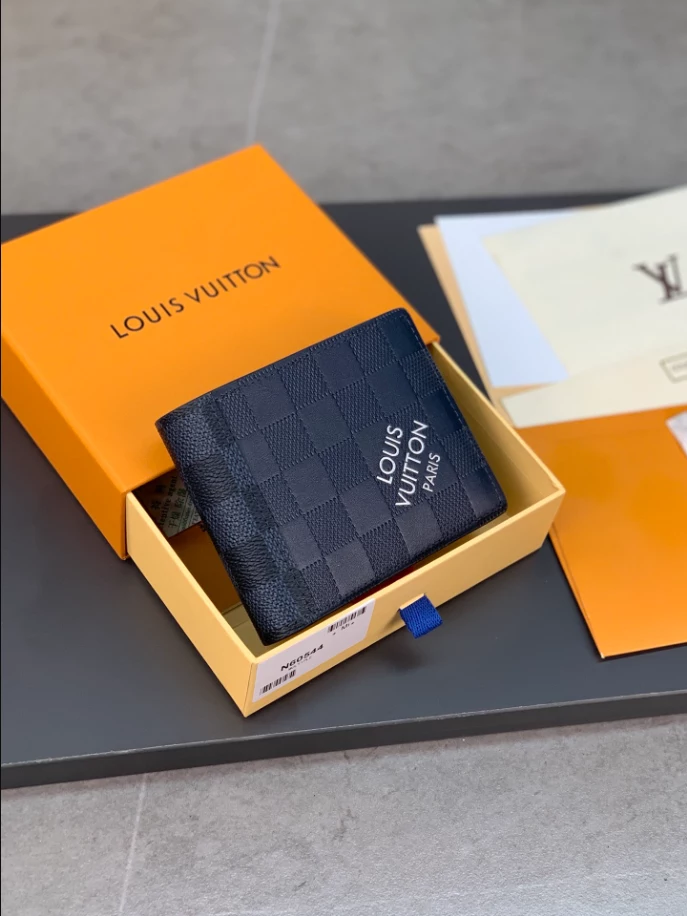 Louis Vuitton Black Damier Infini Leather Slender Wallet Louis Vuitton